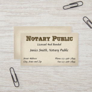 Notar Public Business Card Visitenkarte
