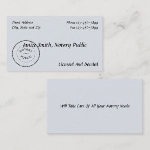 Notar Public Business Card Visitenkarte