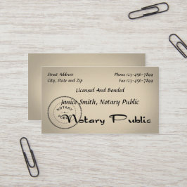 Notar Public Business Card Visitenkarte