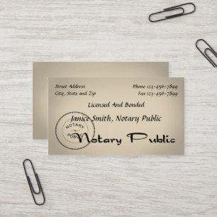 Notar Public Business Card Visitenkarte