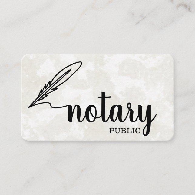 Notar Public Elegant Script Schlicht Visitenkarte (Vorderseite)
