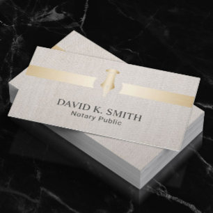 Notar Public Golden Pen Elegante Linen Visitenkarte