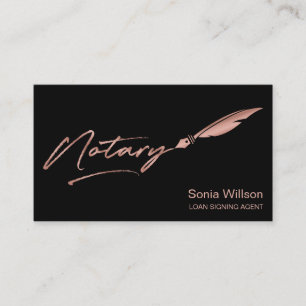 Notar Public Loan Signing Agent Moderne Rose Gold Visitenkarte