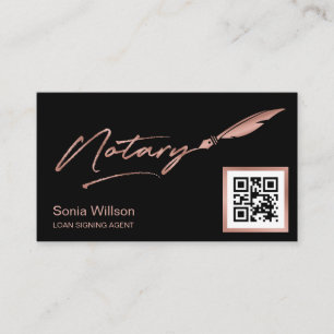 Notar Public Loan Signing Agent Moderner QR Code B Visitenkarte