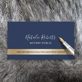 Notar Public Loan Signing Agent Navy & Gold Visitenkarte