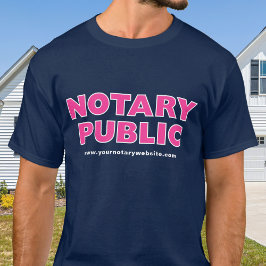 Notar Public Navy Pink bearbeitbare Website T - Sh T-Shirt