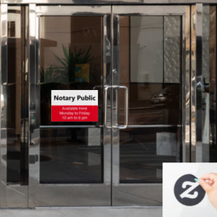 Notar Public Schedule Bright Red Black & White Fensteraufkleber