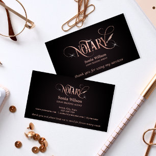 Notar Rose Gold-Kredit-Unterzeichnung Dankeschön Visitenkarte