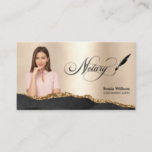 Notar-Signatur-Agent Modernes Insert-Foto Visitenkarte