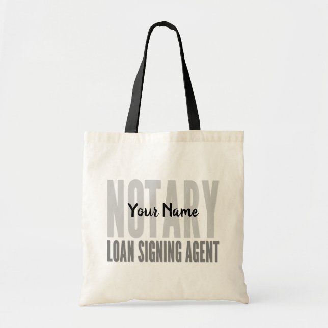 Notar Signing Agent Black Schriftart individuell a Tragetasche (Vorne)