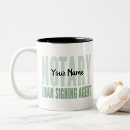 Notar Signing Agent Grüner Schriftart individuell Zweifarbige Tasse