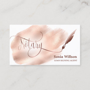 Notar Signing Agent Moderne Rose Gold Agate Visitenkarte
