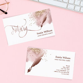 Notar Signing Agent Moderne Rose Gold Agate Visitenkarte
