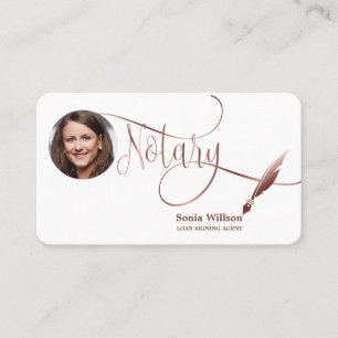 Notar Signing Agent Moderne Rose Gold Agate Visitenkarte