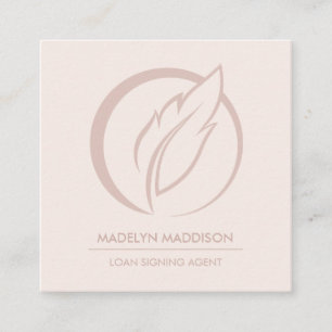 Notar Signing Agent Moderne Rose Quadratische Visitenkarte