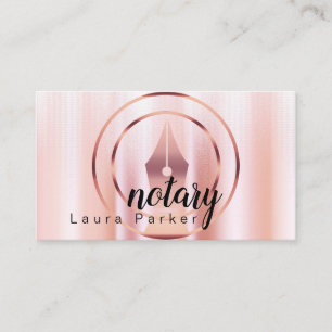 Notar Signing Agent Rose Gold Dripping Geschäft Visitenkarte
