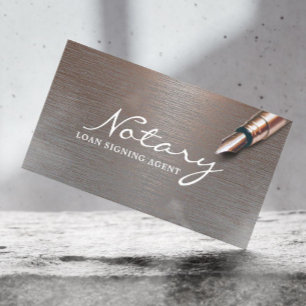 Notar Signing Agent Trendy Copper Metallic Visitenkarte