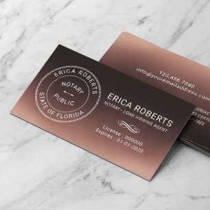 Notar-Stempel-Darlehensunterzeichnungsagent Brown Visitenkarte