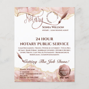 Notar- und Kreditsignierungs-Agent Rosa Rosa Fahne Flyer