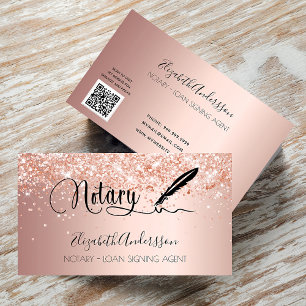 Notar Unterzeichnung Agent Rose Gold QR Code Visitenkarte