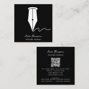 Notar-Unterzeichnungsagent Calligraphy QR Code Sch Quadratische Visitenkarte