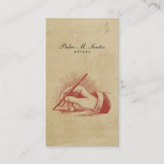 Notar-Vintage Stift-Handeinfaches cooles Visitenkarte