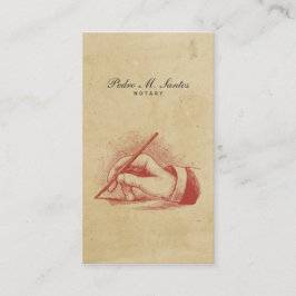 Notar-Vintage Stift-Handeinfaches cooles Visitenkarte