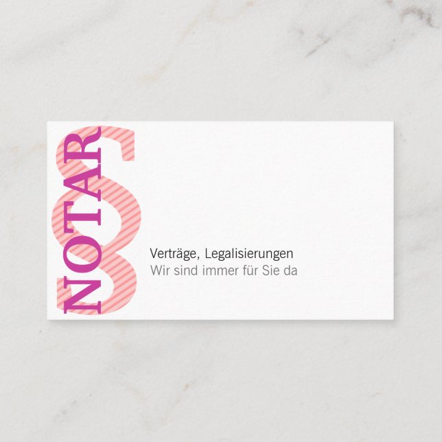 Notar Visitenkarte (Rückseite)
