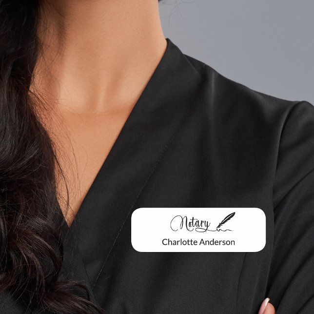 Notar weiße Stift Skript elegant Namensschild (Von Creator hochgeladen)