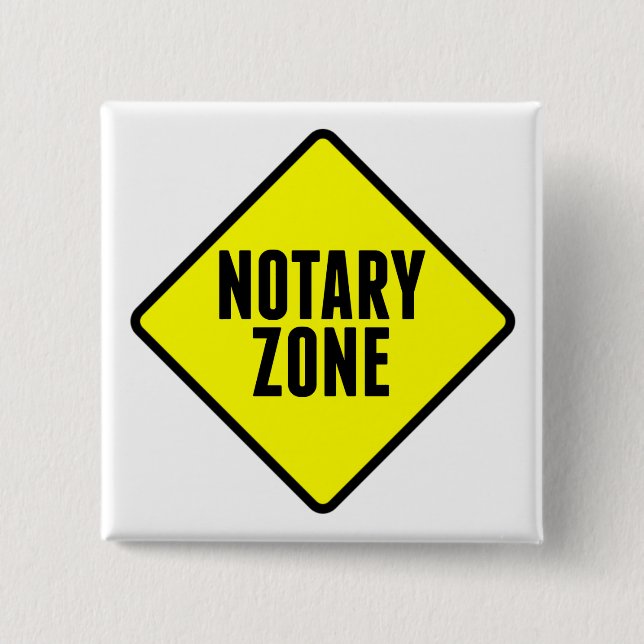 Notar Zone Gelbe Straßenzeichen Button (Vorderseite)