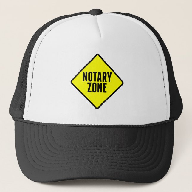 Notar Zone Gelbe Straßenzeichen Truckerkappe (Vorderseite)