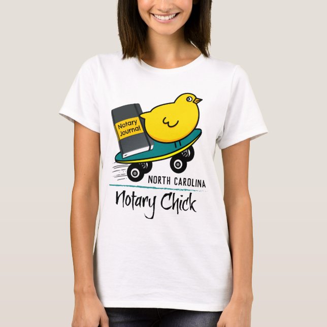 Notarchick auf Skateboard North Carolina T-Shirt (Vorderseite)