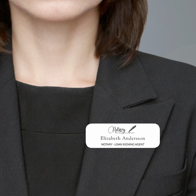 Notare Kreditsignierung Agent weiße Skripte magnet Namensschild (Von Creator hochgeladen)