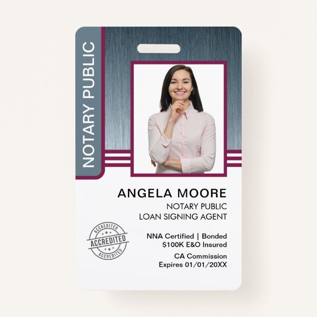 Notare öffentliche Abzeichen Ausweis (Vorderseite)