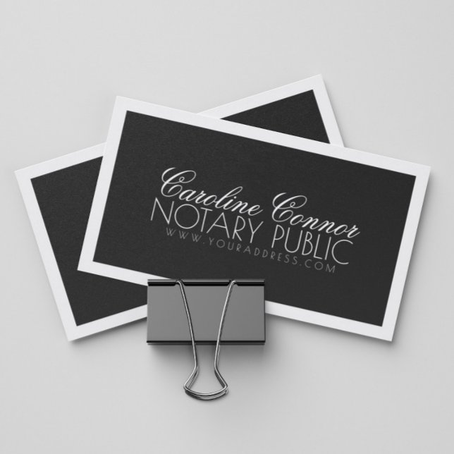 Notare Public Black & White Bold Design Card Visitenkarte (Perfect for business)