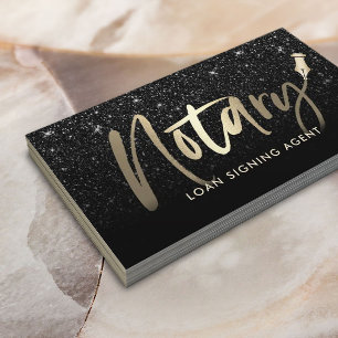 Notare Public Loan Agent Modernes Black & Gold Visitenkarte