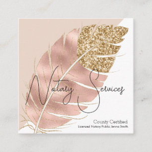 Notariatsdienstleistungen Pink Gold Glitter Chic Quadratische Visitenkarte