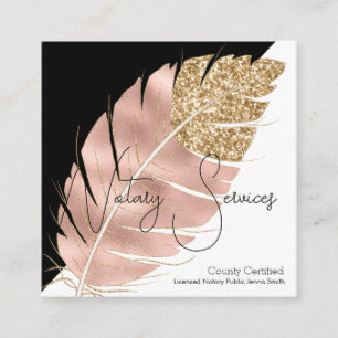 Notariatsdienstleistungen Pink Gold Glitter Chic S Quadratische Visitenkarte