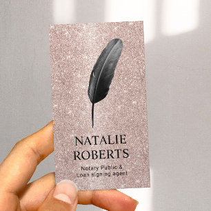 Notarkredit Signierung Agent Black Quill Rose Gold Visitenkarte