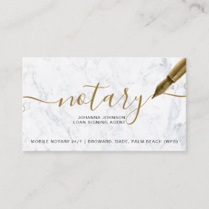 Notarkredite aus weißem Marmor - Goldtypografie Visitenkarte