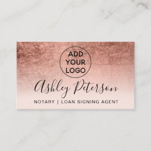 Notarlogo typografisch rot Rose Goldfolie Visitenkarte