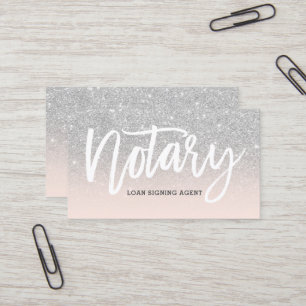 Notartypographie-Silber-Glitter erröten Rosa Visitenkarte