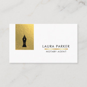 Notary Bank Agent Gold Nib Business Card Visitenkarte