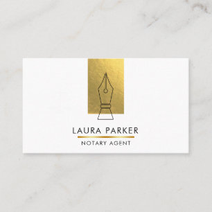 Notary Bank Agent Gold Nib Business Card Visitenkarte