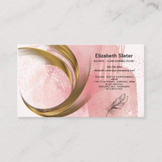 Notary Business Card Rose Rosa goldenes Swirl Desi Visitenkarte