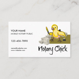 Notary Chick Yellow Feather Quill angepasst Visitenkarte