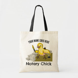 Notary Chick Yellow Feather Quill Customized Name Tragetasche