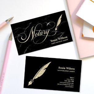 Notary Elegant Beruflich Feather Pen Visitenkarte