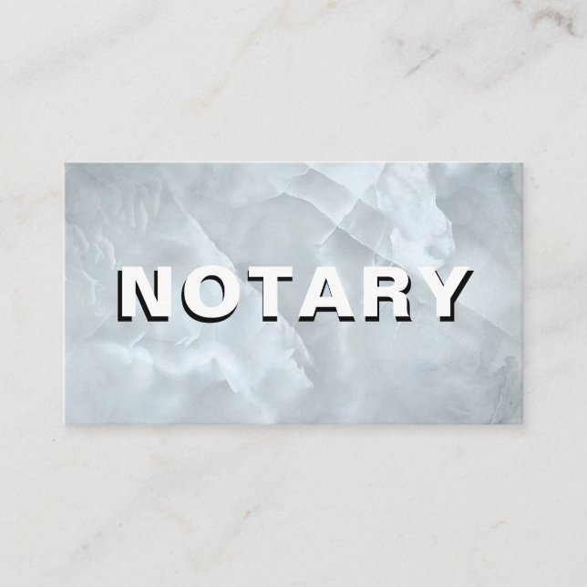 *~* NOTARY FOTO Fett MARBLE Signierung Agent Visitenkarte (Vorderseite)