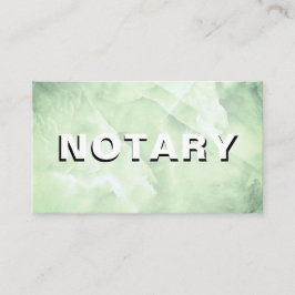 *~* NOTARY FOTO Green MARBLE Signature Agent Visitenkarte